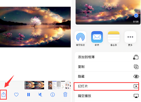 熊口管理区苹果14维修店分享iPhone14相册视频如何循环播放 